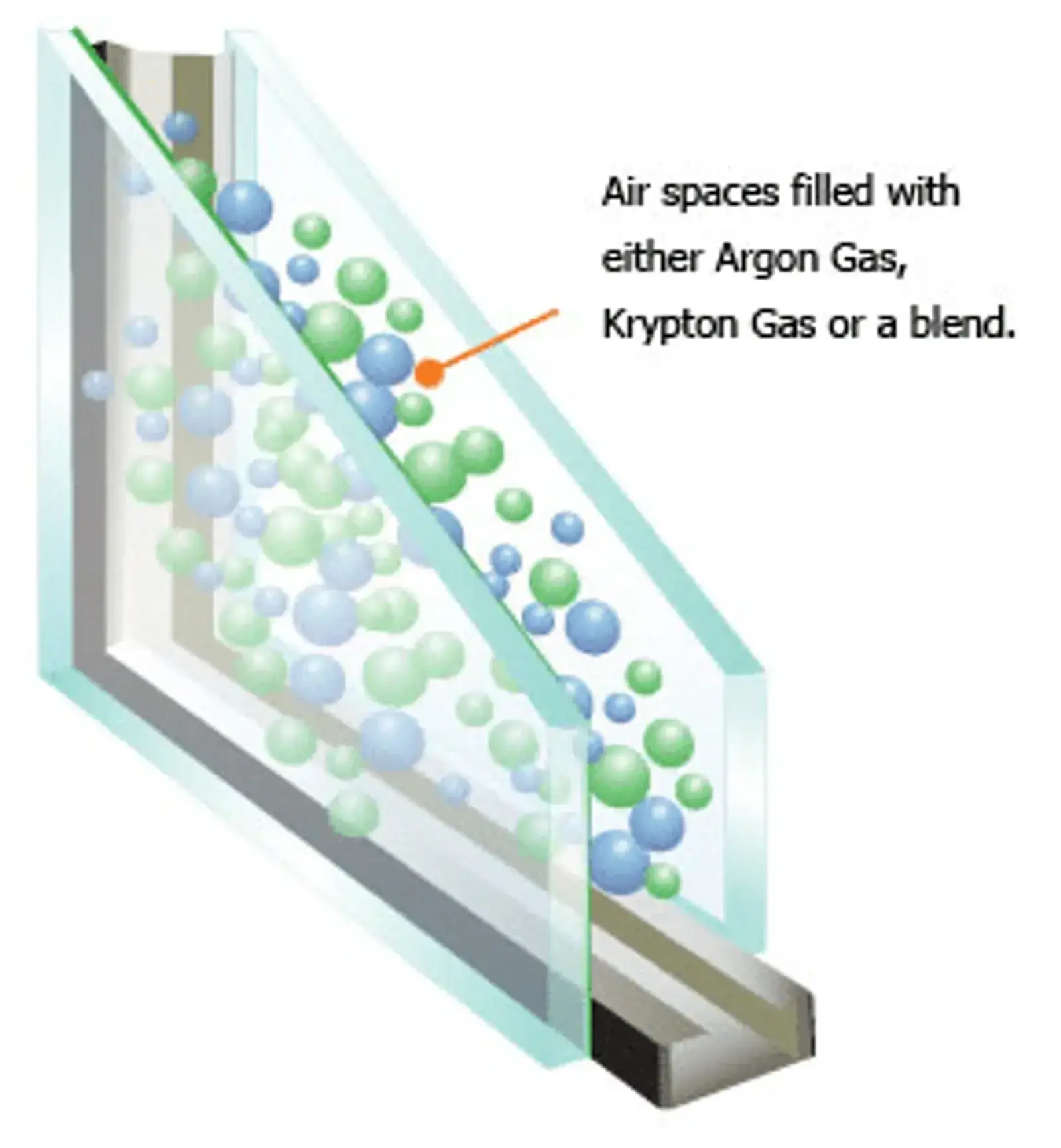 Argon-filled thermal glass unit